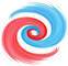 ogden plumbing logo red and blue swirl