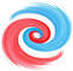 ogden plumbing logo of red and blue swirl